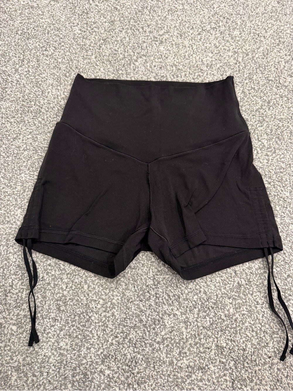 High-Rise Black Women’s Drawstring Active Shorts